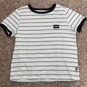 SOLD Off-site | Vans Checkered Striped Tee Shirt | Women’s Medium